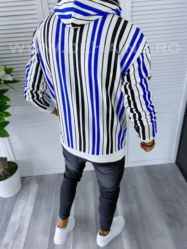 Hanorac barbati slim fit albastru cu imprimeu K351 i7-1